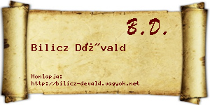 Bilicz Dévald névjegykártya
